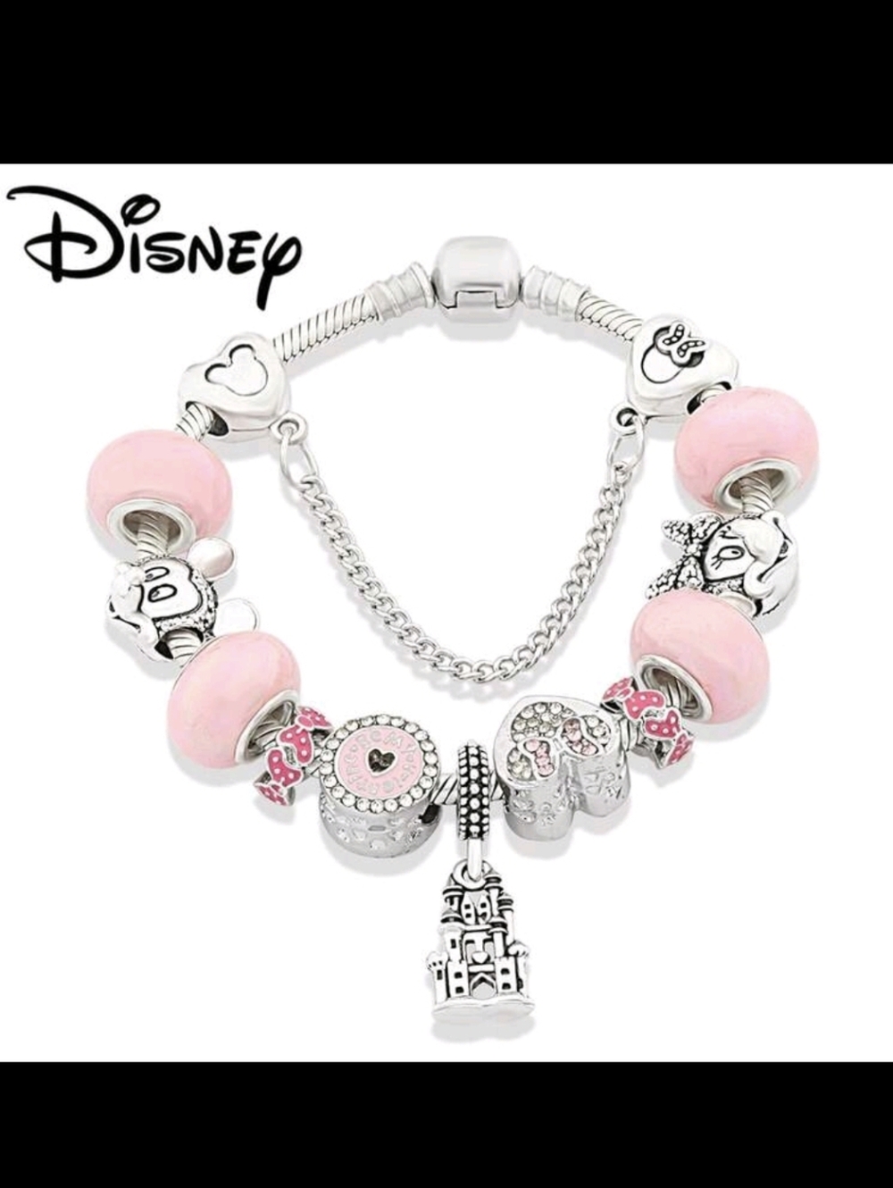 Disney Mickey & Minnie Mouse Castle Charm Bracelet